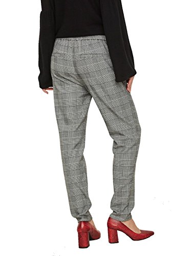 Vero Moda Vmeva Mr Loose String Checked Pants Noos Pantalones, Multicolor (Grey Checks: White), 34/ L32 (Talla del Fabricante: X-Small) para Mujer