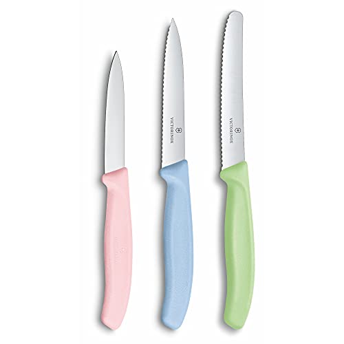 Victorinox Swiss Classic 6.7116.34L3 - Juego de cuchillos para verduras (3 piezas, apto para lavavajillas, acero inoxidable), color plateado