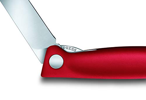 Victorinox Swiss Classic Cuchillo para pelar plegable de corte recto, apto para el lavavajillas, 11 cm, color rojo