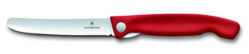 Victorinox Swiss Classic Cuchillo para pelar plegable de corte recto, apto para el lavavajillas, 11 cm, color rojo