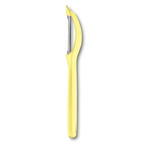 Victorinox Swiss Classic-Pelador Universal para Frutas y Verduras (Hoja de péndulo, Doble Filo), Color Amarillo Claro, Acero Inoxidable Plástico