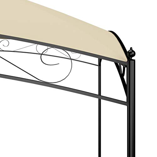 vidaXL Cenador Pérgola Jardín Patio Toldo Tienda Carpa de Celebraciones Fiesta Marquesina Porche Desmontable Bodas Crema 3x4x2,65 m 180 g/m²