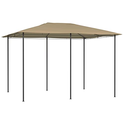 vidaXL Cenador Pérgola Jardín Patio Toldo Tienda Carpa de Celebraciones Fiesta Marquesina Porche Desmontable Bodas Gris Taupe 3x4x2,6 m 160 g/m²