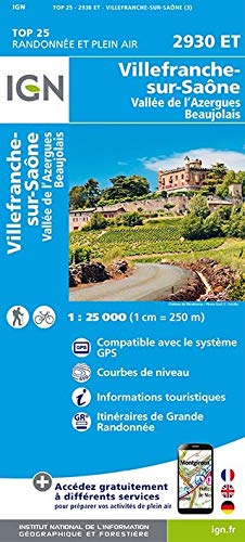 Villefranche-sur-Saone / Vallee de l'Azergues / Beaujolais (2016) (Top 25 & série bleue - Carte de randonnée)