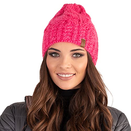 Vivisence Gorra Invernal para Mujeres 7032, Rosa,Talla Única