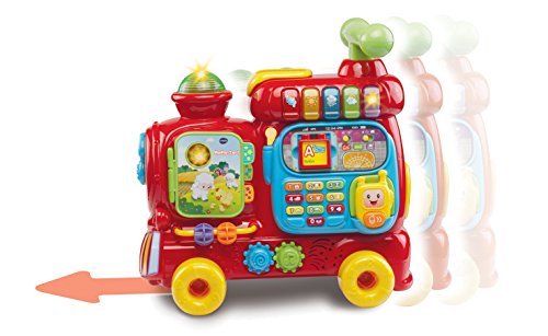 VTech Maxi tren ABC de paseo, Andador, carrito y correpasillos para aprender a caminar-Juguete bebés +1 año-Versión ESP (3480-547822), color