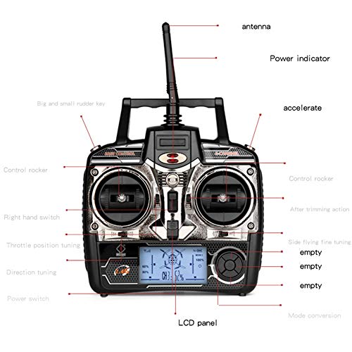 W-star 2.4G LCD RC Helicóptero Helicóptero a Partir Altura con aleación de Cuatro Canales accidente aéreo Secure para el niño, 360 ° de rotación, la luz del LED, de la libración