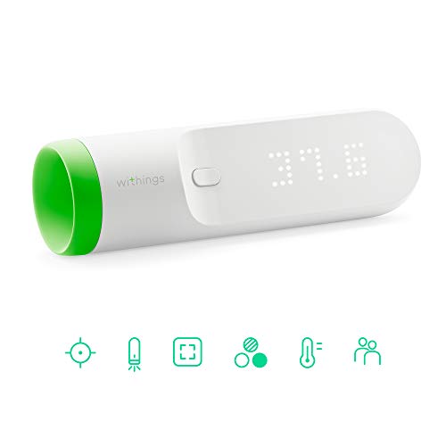 Withings Thermo - Termómetro temporal inteligente, Apto para bebés, niños pequeños, niños y adultos; sin contacto físico