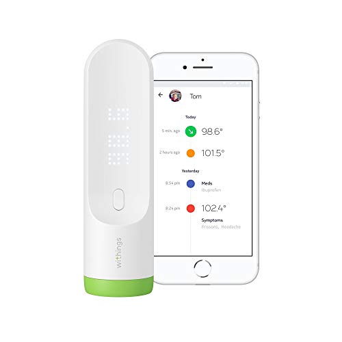 Withings Thermo - Termómetro temporal inteligente, Apto para bebés, niños pequeños, niños y adultos; sin contacto físico