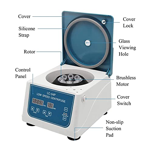 WLL-DP Máquina De Centrífuga De Baja Velocidad De Benchtop De Laboratorio, Fuerza Máxima Centrífuga 1780xg, Velocidad 4000 RPM, Rango De Tiempo De 0-99 Min, 10 / 15ml × 8 Tubos Opcionales