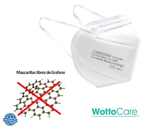 WottoCare Mascarilla FFP2 CE 0598, Mascarilla de Protección Personal. 5 capas. Mascara KN95 Alta Eficiencia Filtración, Caja 20 Unidades CE 0598 + Normativa GB2626-2006