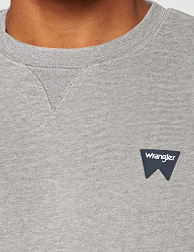 Wrangler Sign Off Crew Suéter, Gris (Mid Grey Mel A37), Medium para Hombre