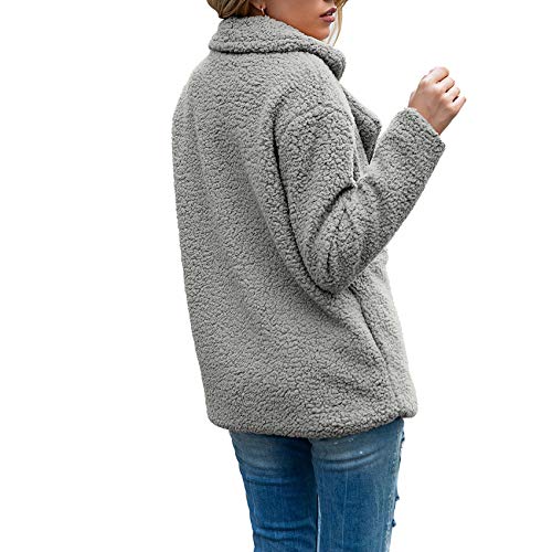 WXHNZYQ Botones De OtoñO E Invierno, Solapas, CáRdigan Suelto De Lana, Abrigo De Lana De Pastel De Oveja para Mujer, Chaquetas, Tops