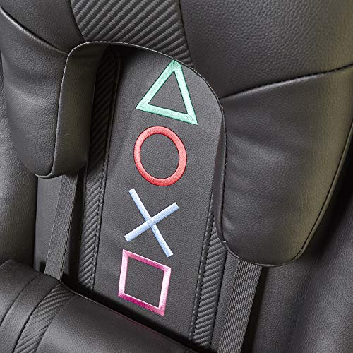 X-Rocker Silla ergonómica para Juegos, Amarok Playstation, con reposabrazos 3D e iluminación LED, giratoria y Regulable en Altura hasta 120 kg, 86 x 70 x 33 cm