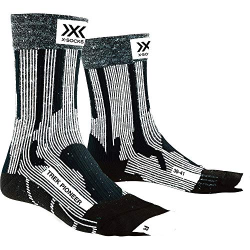 X-Socks Trek Pioneer Socks, Unisex Adulto, Opal Black/Flocculus White, 42-44