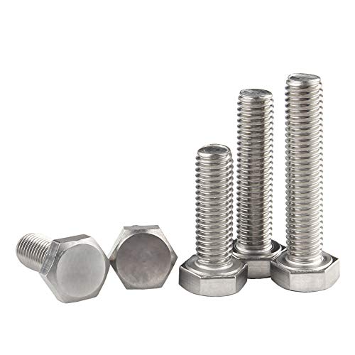 XFentech 2 Piezas Tornillo de Cabeza Hexagonales M12 de Acero Inoxidable - Pernos Hexagonal Tornillo de Ajuste Totalmente Roscado, M12*60 x 2 Piezas