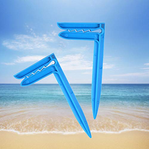 XINGSUI 4 pinzas de playa, utilizadas para arreglar la tienda, aptas para usar en la playa, viajar, acampar o hacer un picnic, para evitar que la toalla se vuele (azul)