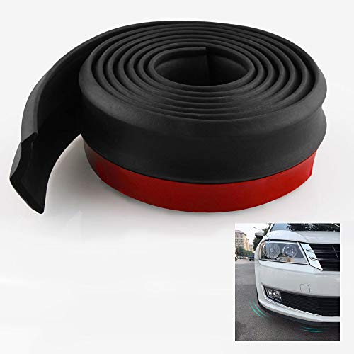 Xnuoyo Protector Universal Para Parachoques Delantero Y Trasero De Coche, Protector De Faldón De Goma, Alerón Adhesivo De Goma Para Parachoques, Divisor De Labios Para Molduras Del Cuerpo, 2,5m/8,2ft