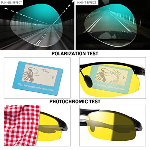 YIMI Gafas de Sol Hombre Deportivas Polarizadas Fotocromaticas Para Hombre y Mujer Conducción Ciclismo Moto Pesca Esqui Golf Running Deporte Al Aire Libre Rectangulares Protección 100% UVA UVB