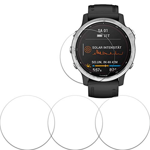 YISPIRIN Protector de pantalla compatible con Garmin Fenix 6S / 6S Pro [4 unidades) [Anti-arañazos, dureza 9H, fácil instalación] Protector de pantalla de vidrio templado para Garmin Fenix 6S / 6S Pro