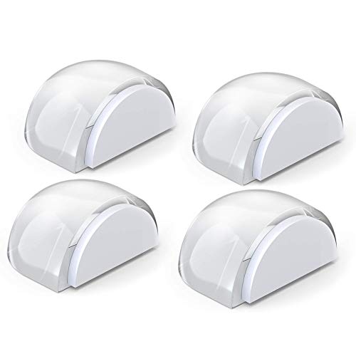 Yosemy Tope de Puerta para Suelo, 4 Piezas Topes para Puertas Transparente Autoadhesivo Protección de Pared y Muebles y 4 Piezas de Cinta Adhesiva Transparente