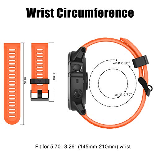 YPSNH Compatible para Garmin Fenix 3 Correa 26mm Suave Silicona Accesorio Fenix 3 HR Banda para Reloje Deportivos Correa de Repuesto para Fenix 3/Fenix 5X/Fenix 3 HR