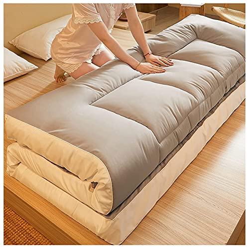 YRRA Japón Tatami Suelo ​Futón Colchón, Plegable Sleeping Pad Respirable Cómodo Colchón Almohadilla Topper Alfombrilla De Tatami, para Invitados Camping Viaje,Gris,90x200cm