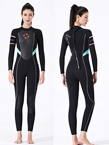 YuanDian Mujer 3mm Trajes De Neopreno Buceo Mono Stretch Espesar Cálido Submarinismo Traje De Buzo Una Pieza Surf Natacion Triathlon Snorkel Deportes Acuáticos Mono Ropa Buceo Negro XL