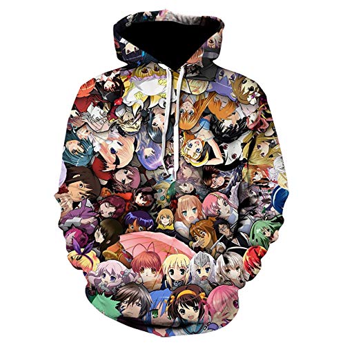 yunge Sweaty Face Ahegao 3D Print Winter Anime Casual Hoody Sweaty Girls Chándal Sudaderas con Capucha Pullover Streetwear Chaqueta, D, S