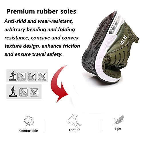 Zapatillas de Deporte Hombre Mujer Ligero Zapatos para Correr Respirable Running Bambas Calzado Deportivo Andar Crossfit Sneakers Gimnasio Casuales Fitness Outdoor Antideslizante Green39