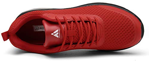 Zapatillas Fitness Hombre Aire Libre y Gimnasio Deporte Sneakers Casual Transpirables Zapatos Ser 2 Rojo 45 EU