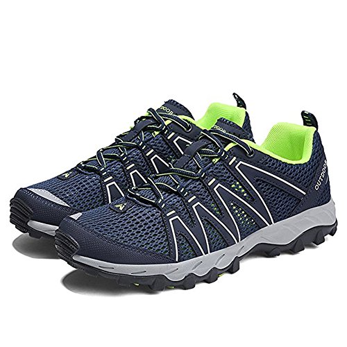 Zapatillas Senderismo Hombre Mujer Zapatillas Trekking Mesh Transpirable Sneakers Casual Zapatillas de Deporte Verde 39