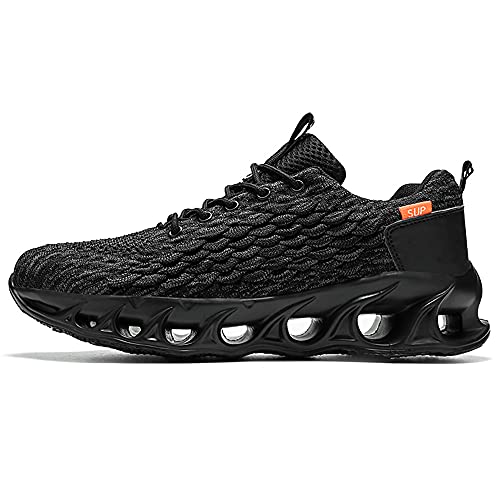 Zapatos para Correr De Moda Zapatos Deportivos para Hombres Tenis para Caminar Antideslizantes CóModos Zapatos De AbsorcióN De Impactos De Cuchilla Zapatos Deportivos Negros 39-47