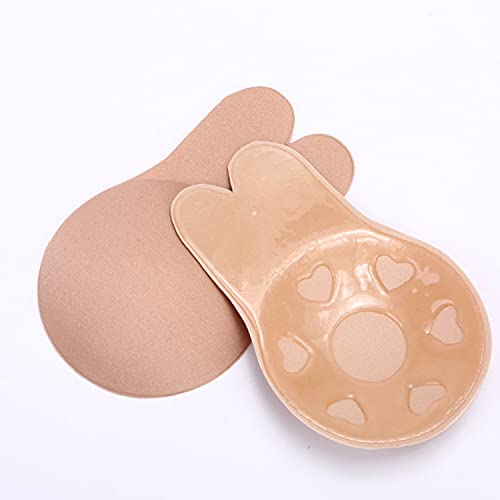 Zeayebsr Sujetadores adhesivos ​para mujer Sujetador de gel reutilizable Invisible Sujetador sin costuras Pegatinas Push Up Pezón Cubiertas Anti-flacidez Sujetador adhesivo transpirable fino（Copa C&D）