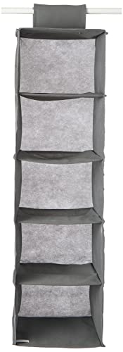 Zeller 14613 Almacenamiento de Ropa Colgada, Non-Woven, Gris, 28.5x28x95 cm