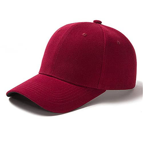 1 Uds, Gorra Unisex Informal, Gorra de béisbol de Malla Lisa, Sombreros Ajustables para Mujeres, Hombres, Gorra de Camionero de Hip Hop, Gorra de papá -Wine Red-54cm-60cm