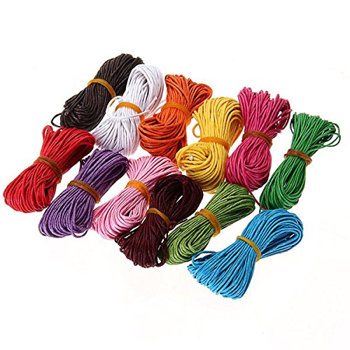 12 colores LEORX 10 m 1 mm cuerda encerada cuerdas para bricolaje hacer pulseras (color al azar)