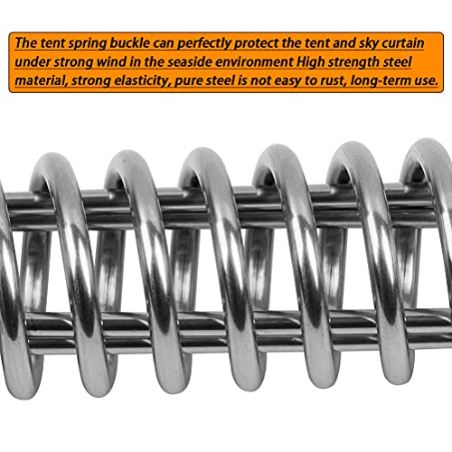 12 piezas Resortes de Tensión de Tienda, Resorte de Acero Inoxidable para Carpa, Muelles Toldo Vela, Hebilla de Resorte, Resorte Tensor para Tienda de Campaña para Camping