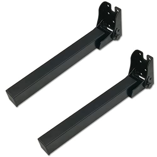 2 Piezas Patas Plegables para Somier, Patas Plegables Metalicas para Mesa, Patas Plegables para Sofá, H 14～40cm (Negro, H 30cm）