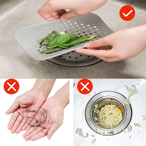 2 Piezas Silicona Protector de Drenaje, Filtro para Fregadero para Cocina Baño, Tapa de Drenaje de con Ventosas Fuertes, Cubierta del DREN de Bañera Colador