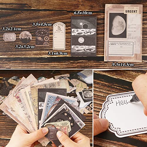 200hojas Pegatinas Scrapbooking Vintage + Papel Scrapbooking Plantas Sticker Bullet Journal para Material de Scrapbooking Manualidades Álbumes de Recortes Decoración