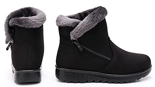 2019 Zapatos Invierno Mujer Botas de Nieve Casual Calzado Piel Forradas Calientes Planas Outdoor Boots Antideslizante Zapatillas para Mujer, 40 EU (255 - Merchant Size)