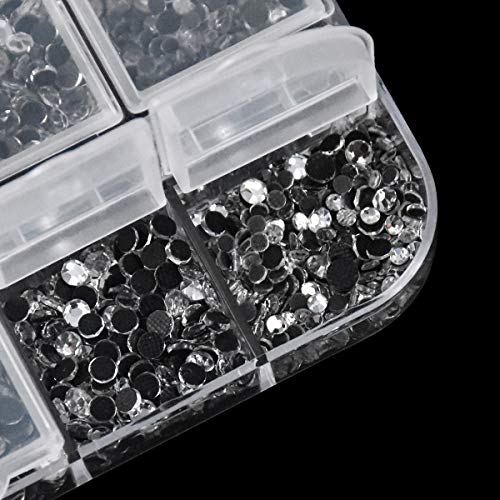 2088 Piezas Diamantes de Imitacion para Uñas Gemas de Cristal Redondas Diamantes de Imitación Diamantes para Ropa Cristales para Manualidades Cuadros Transparente Piedras de Estrás con Caja