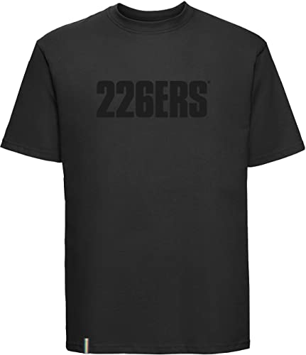 226ERS Camiseta Manga Corta para Hombre y Mujer, Casual Básica, Camiseta Negra | Talla S