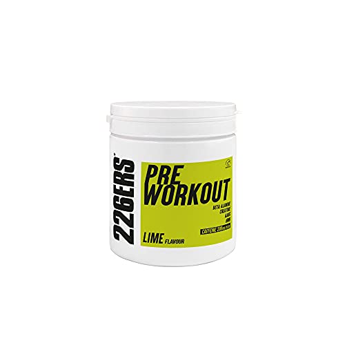 226ERS Pre Workout | Suplemento en Polvo Pre-Entreno con L-Arginina AKG, HMB, Creatina, Beta-Alanina y Cafeína | Vegano, Sin Gluten, Sin Azúcar y Sin Lactosa, Sabor Lima - 300gr