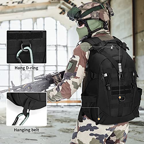 25L/35L Mochila Táctica Militar,Mochila de Asalto Molle Mochila Impermeable de Combate Unisex Bolsa de Emergencia para Caza Caminar Senderismo y Actividad al Aire Libre