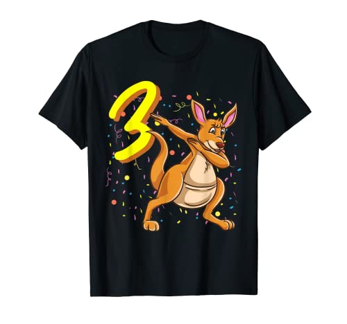 3 Años Cumpleaños Canguro Animal Africano Camiseta