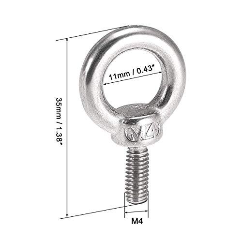 304 Tornillo de ojo de elevación de acero inoxidable con tuerca de ojo, tuerca de ojo, forma de anillo, tornillo de anillo macho para levantamiento de vida y varios equipos de elevación de ingeniería