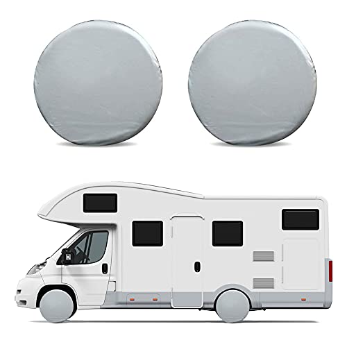 4 Cubiertas de neumáticos para Ruedas de RV, 210D Oxford Impermeables para autocaravanas, Protectores de neumáticos universales para remolques, campistas, Camiones, SUV