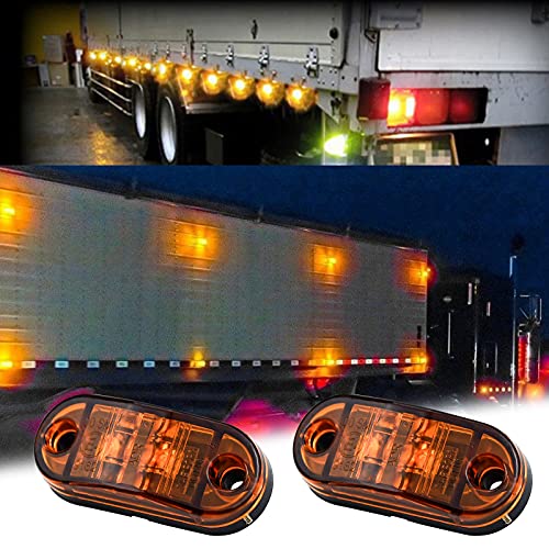 4 Piezas LED Luces de Posición Laterales 12V / 24V Lámpara Indicadora para Coche Universal para Remolque Caravana Camión Autobús (Amarillo)